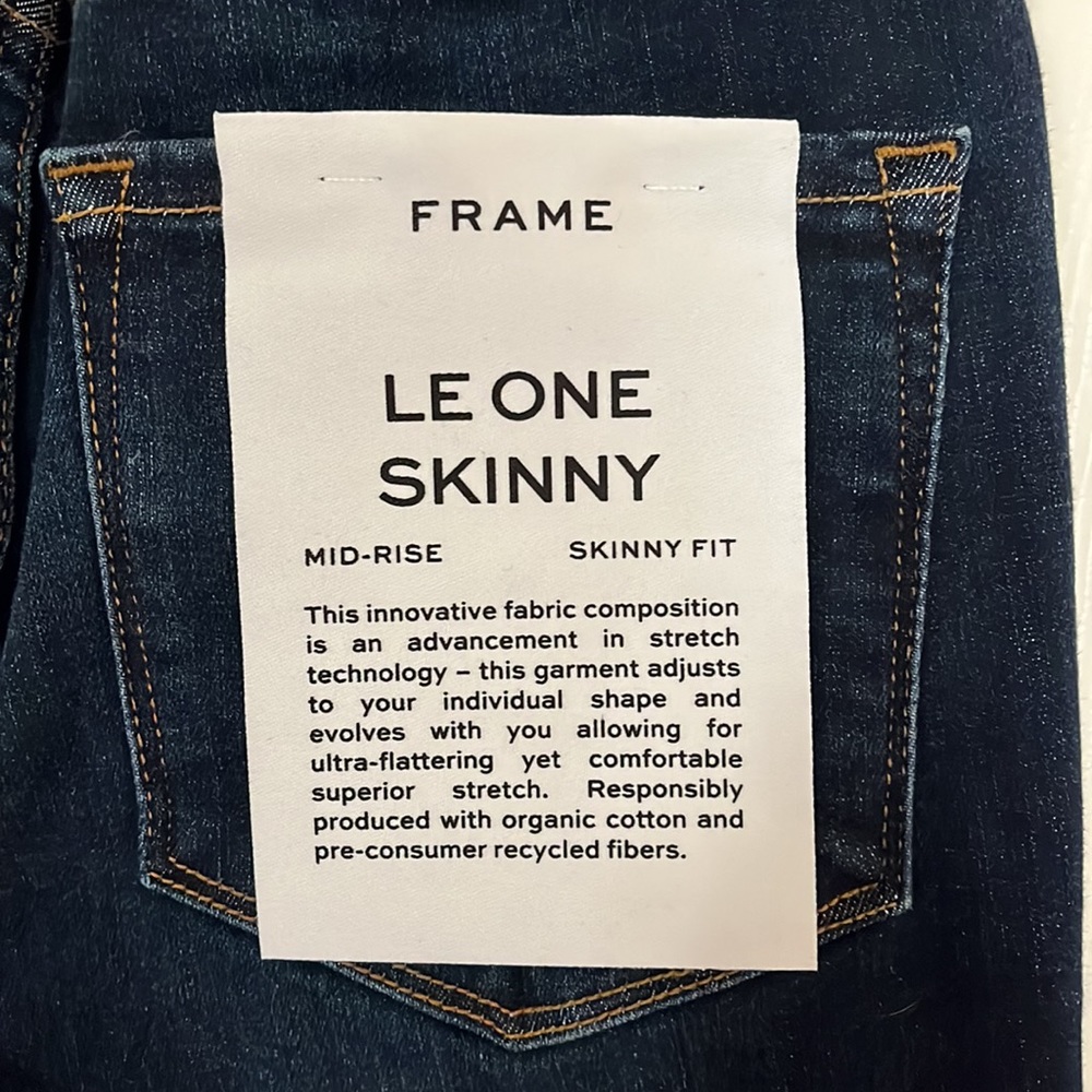 NWT Le One FRAME skinny jeans size 1 (23-28) dark blue - Picture 3 of 4
